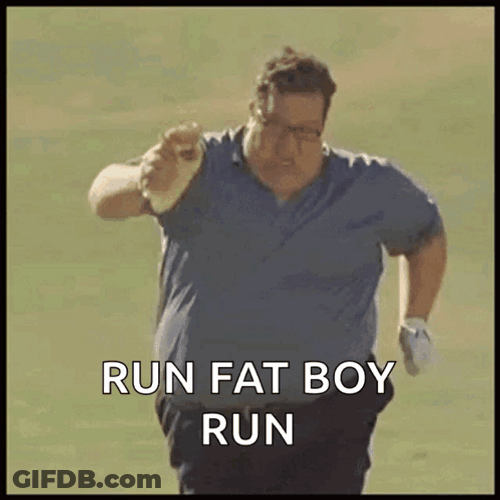 Fat Man Tired Running GIF