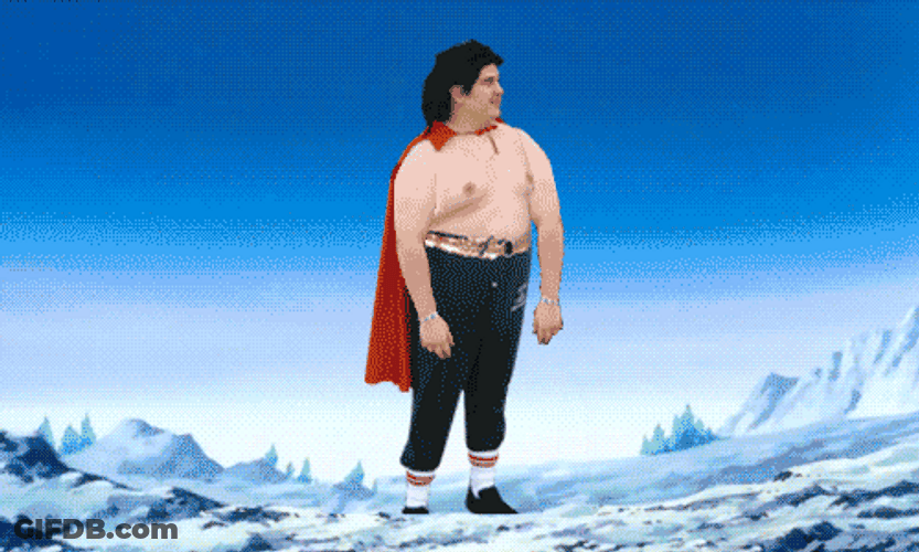 Fat Man Turns Into Super Saiyan GIF