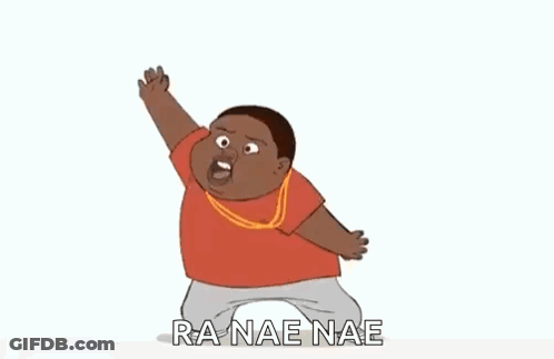 Fat Man With Arm In Air Saying Ra Nae Nae GIF
