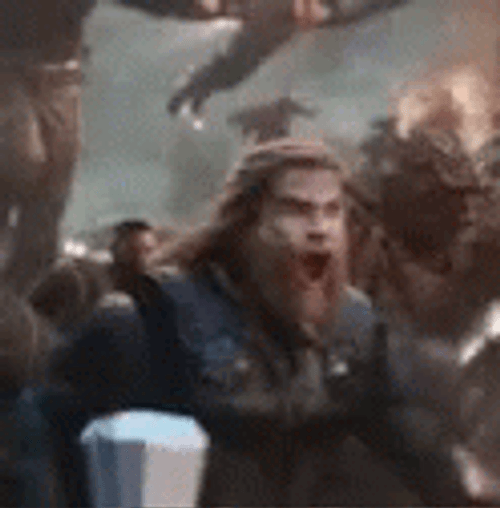 Fat Thor Attacking On EndGame GIF