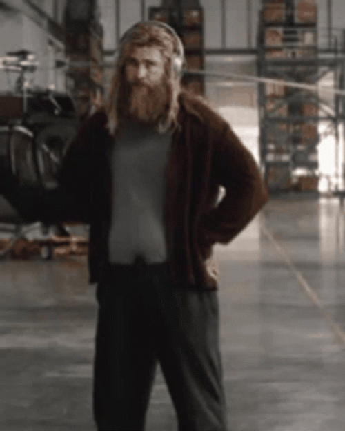 Fat Thor Listening On Headphone GIF