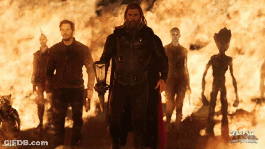 Fat Thor With Avengers GIF