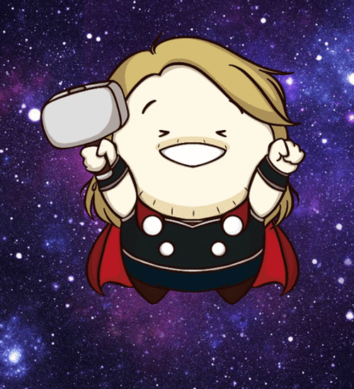 Fat Thor With Hammer Animation GIF