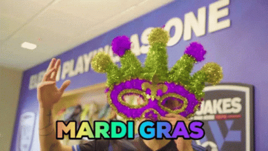 Fat Tuesday Flashy Mardi Gras Mask GIF