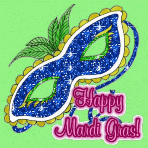 Fat Tuesday Happy Mardi Gras Glittery Mask GIF