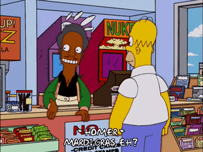 Fat Tuesday Homer Simpson Mardi Gras GIF