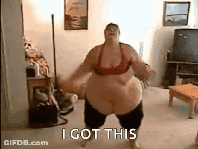 Fat Woman Jumping Jacks I Got This GIF