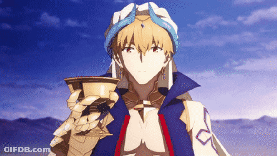 Fate Grand Order Gilgamesh Drinking GIF