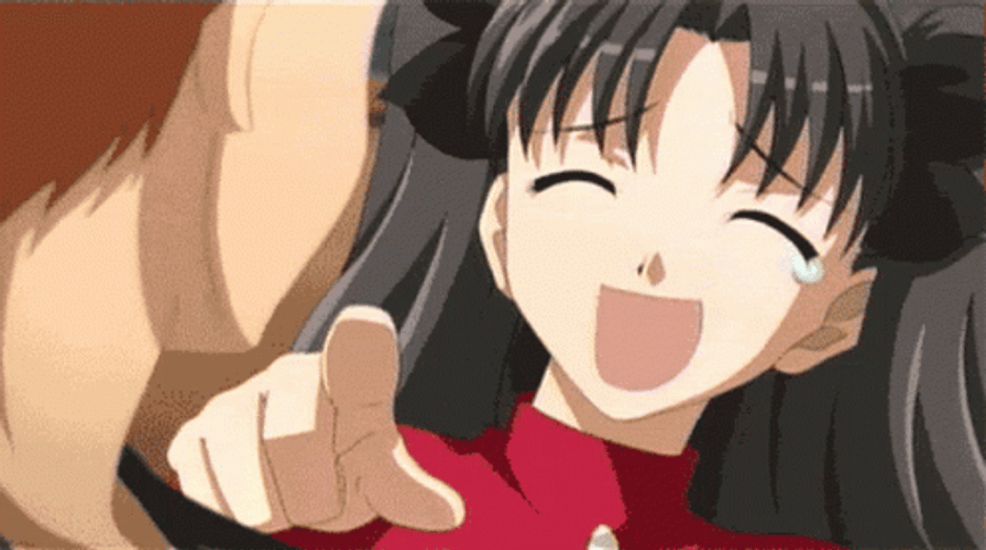 Fate Series Rin Tohsaka Anime Laughing GIF