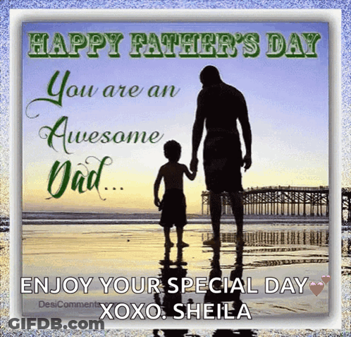 Father And Son Holding Hands On Father's Day GIF