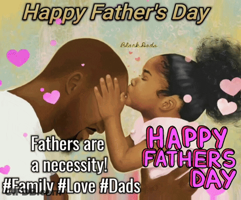 Father's Day Card With Girl Kissing Man GIF