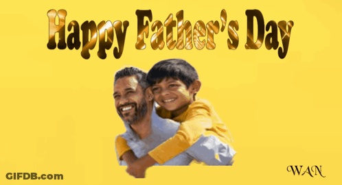 Father's Day Card With Man Carrying Child GIF