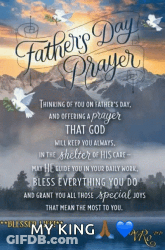 Father's Day Prayer With Mountains And Doves GIF
