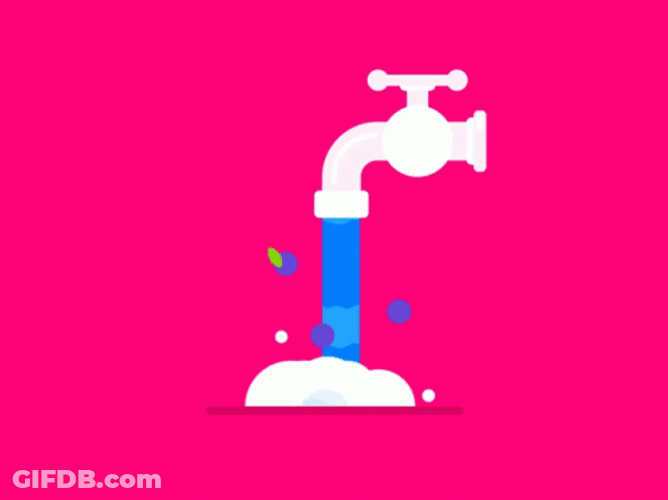 Faucet Spout Blue Water GIF