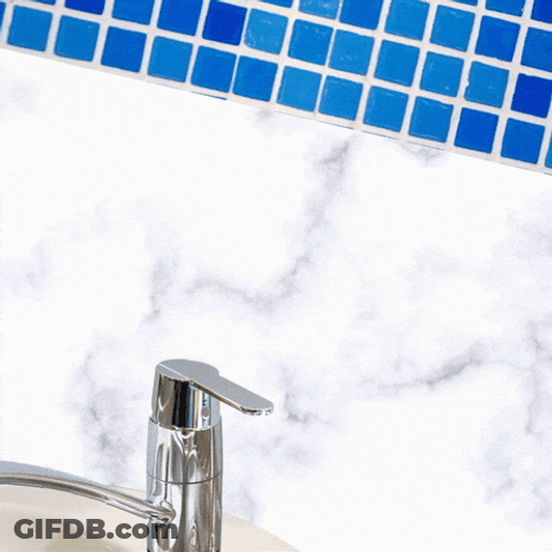 Faucet Turn On Water Pouring Fills Up Sink GIF