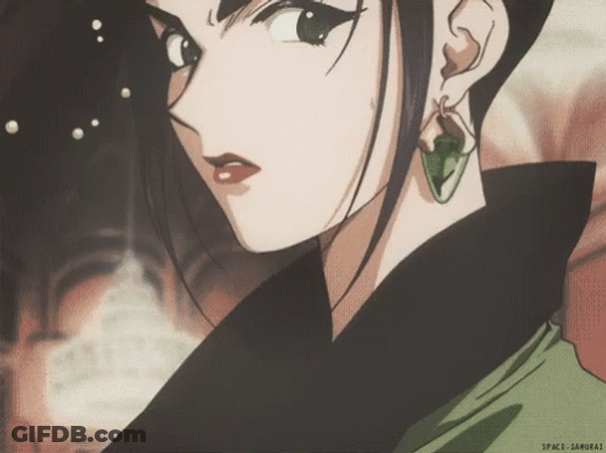 Faye Valentine Bowing Stare GIF