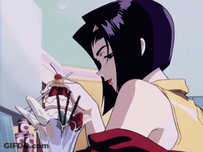 Faye Valentine Eating Sundae GIF