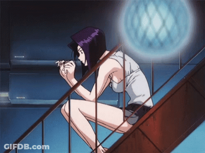 Faye Valentine Nail Brushing GIF