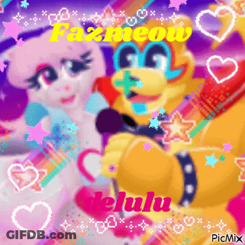 Fazecow And Jelulu With Hearts And Stars GIF