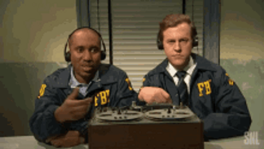 Fbi Agents Listening Chris Redd Alex Moffat Snl GIF