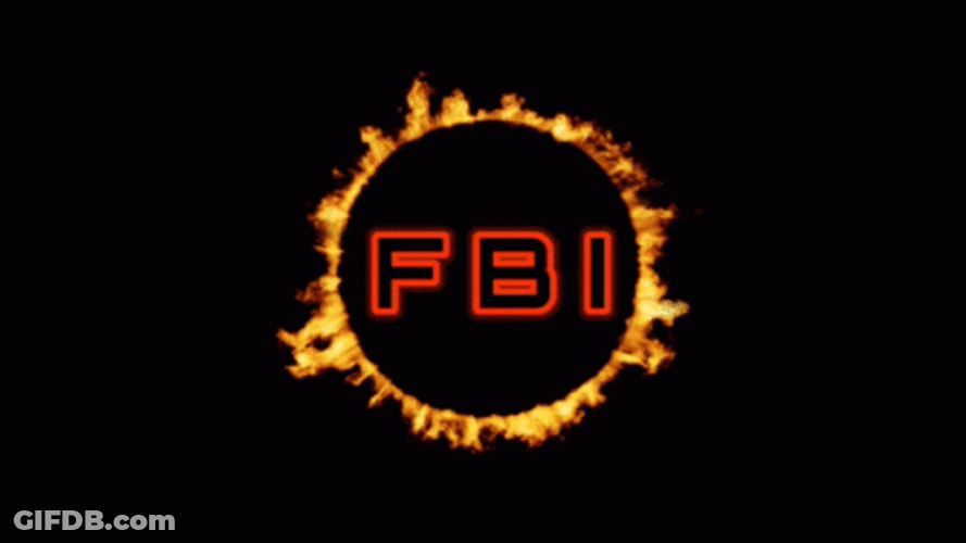 Fbi Animated Text Fire Burning Logo GIF