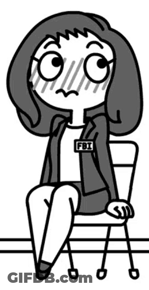 Fbi Animated Woman Blush Shy Cartoon Art GIF