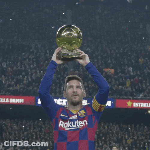 FC Barcelona Championship Trophy Lionel Messi GIF