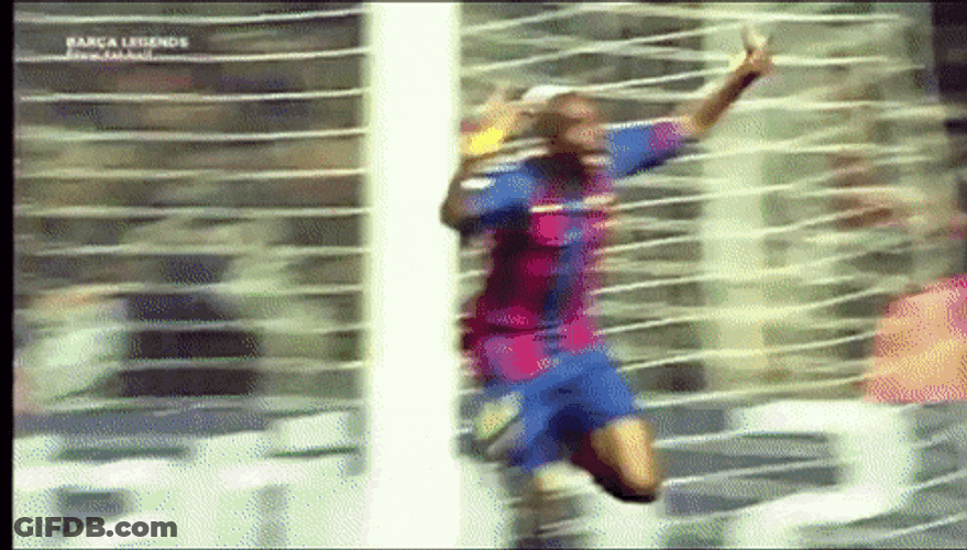 FC Barcelona Ecstatic Samuel Etoo Sprinting GIF