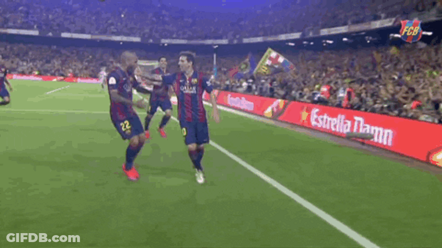 FC Barcelona Hugging Team Support GIF