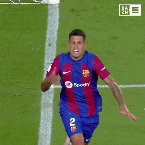 FC Barcelona João Cancelo Chest Pump Celebration GIF