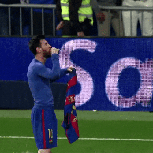 FC Barcelona Lionel Messi Acknowledging Fans GIF