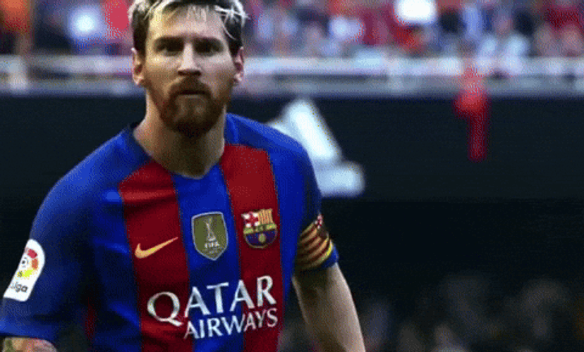 FC Barcelona Lionel Messi Flying Kiss GIF