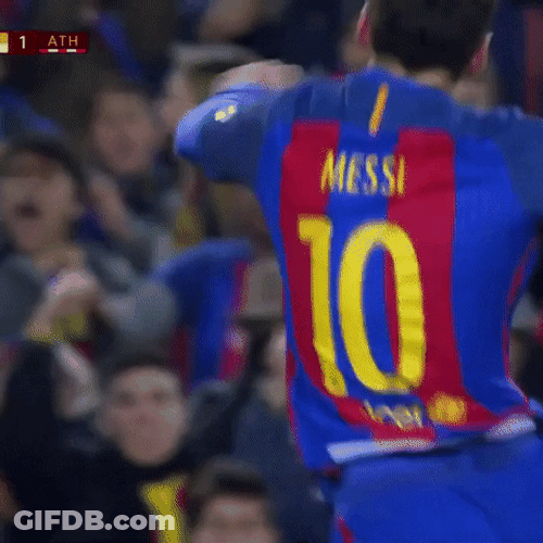 FC Barcelona Lionel Messi Jumping For Joy GIF
