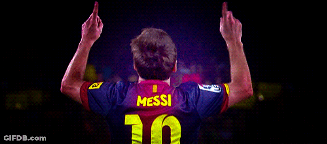 FC Barcelona Lionel Messi Pointing Up GIF