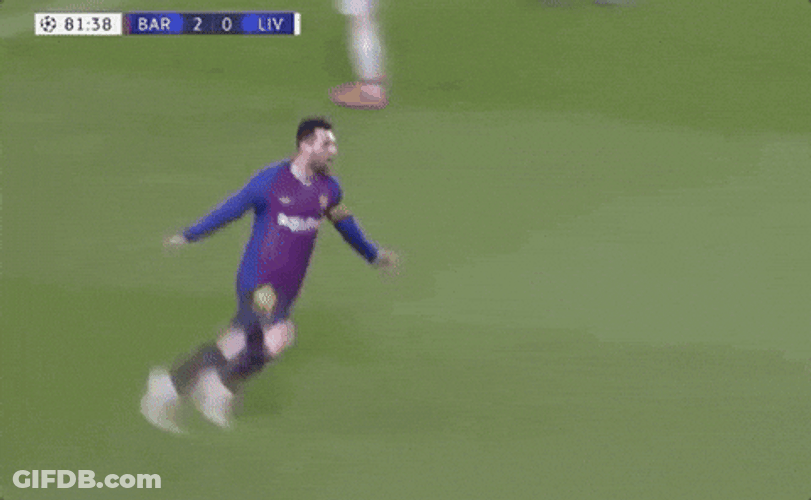 FC Barcelona Lionel Messi Sitting Slide GIF