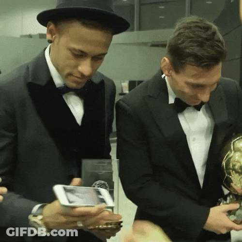 FC Barcelona Messi And Neymar Selfie GIF