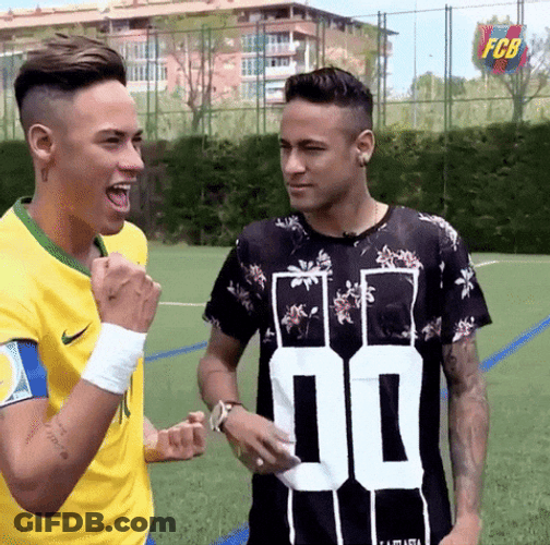 FC Barcelona Neymar Da Silva Checking Wax Figure GIF