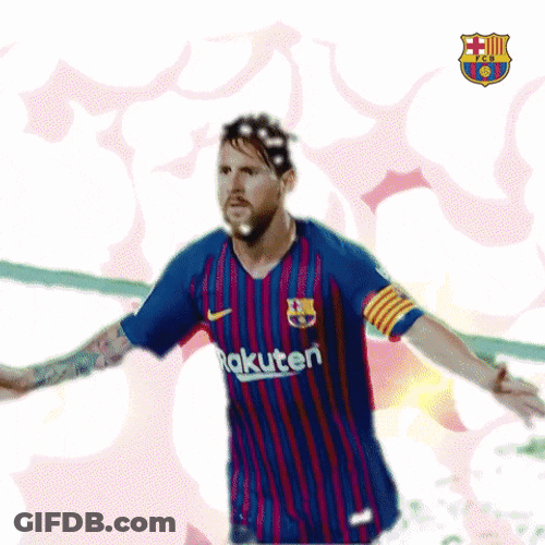 FC Barcelona Star Player Lionel Messi Entrance GIF