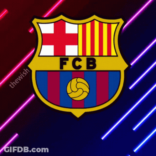 FCB Logo With Soccer Ball GIF