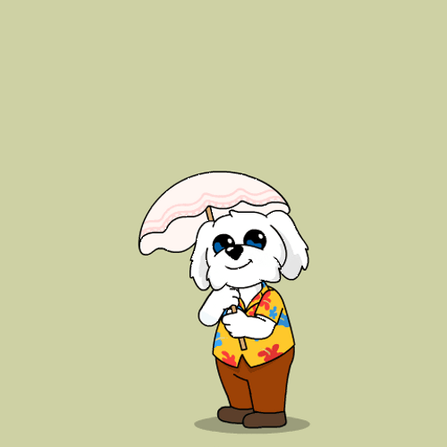 February BoDoggos Holding Umbrella GIF