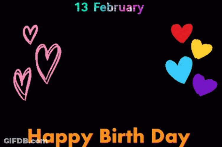February Happy 13Th Birthday Greeting GIF