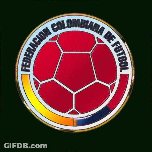 Federacion Colombiana De Futbol Logo With Red Soccer Ball GIF