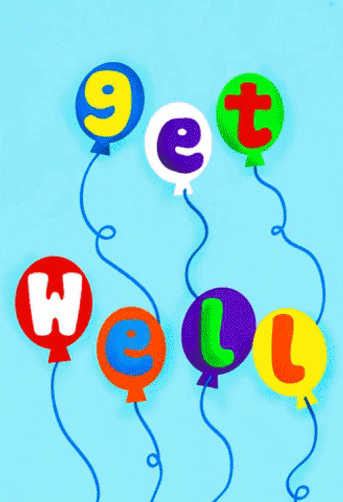 Feel Better Soon Colorful Balloons GIF