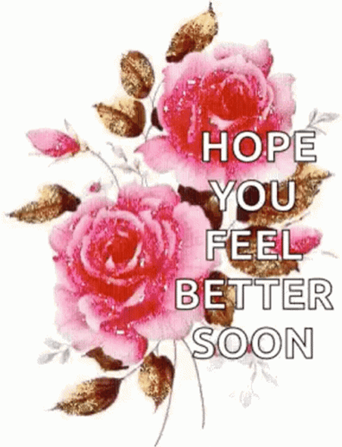 Feel Better Soon Glittery Roses GIF