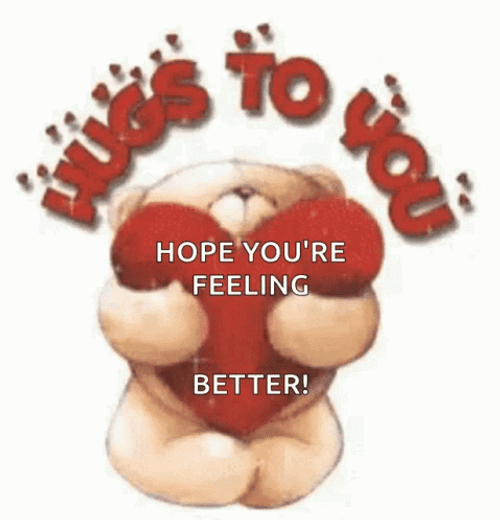 Feel Better Soon Hugs Bear GIF