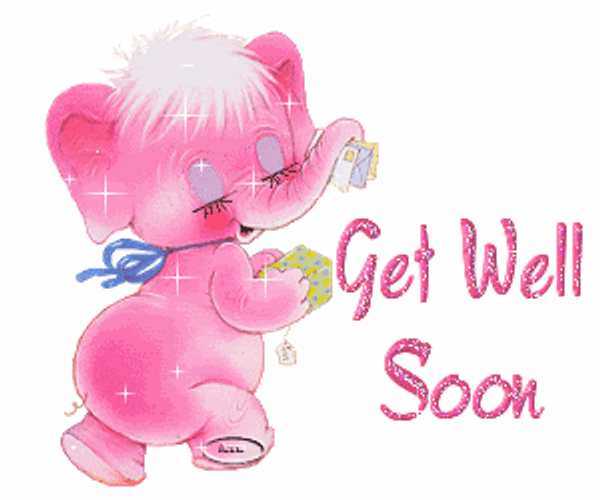 Feel Better Soon Pink Elephant GIF