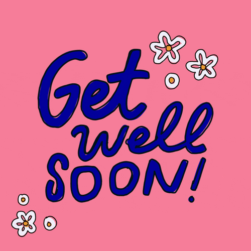 Feel Better Soon Pink Greetings GIF