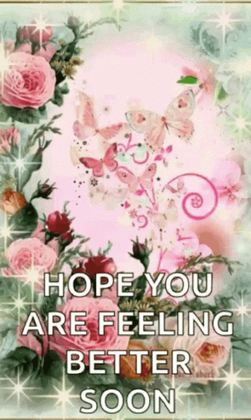 Feel Better Soon Pink Roses GIF