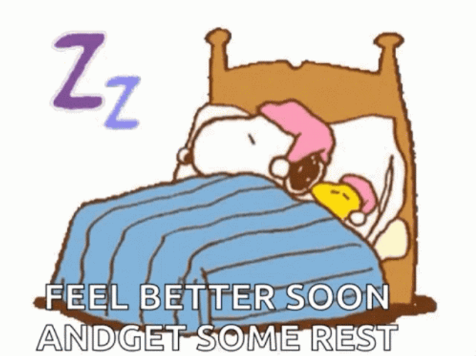 Feel Better Soon Snoopy Sleeping GIF