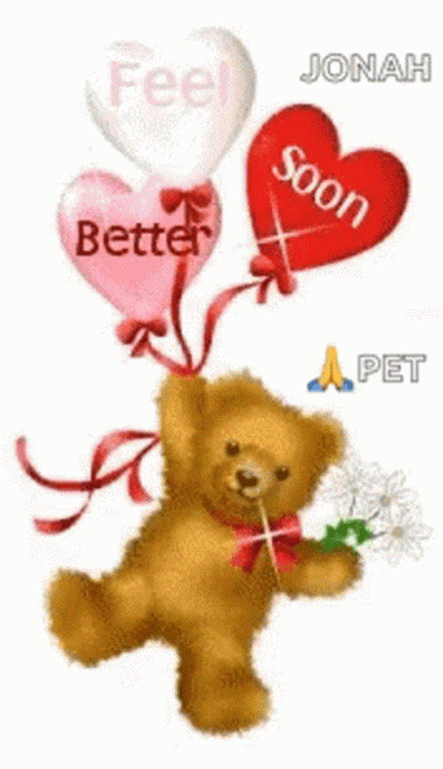 Feel Better Soon Teddy Bear GIF